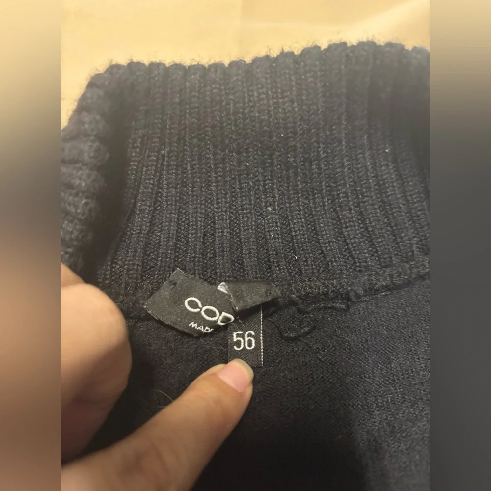 Codice Black and Gray Zip-Up‎ Sweater Merino Wool Blend w/ Elbow Patches